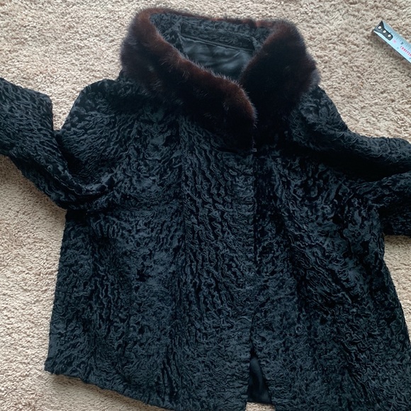 PERSIAN LAMB  JACKET WITH SABLE TRIM LUXURY MOB WIFE - Picture 4 of 16